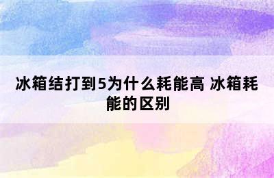 冰箱结打到5为什么耗能高 冰箱耗能的区别